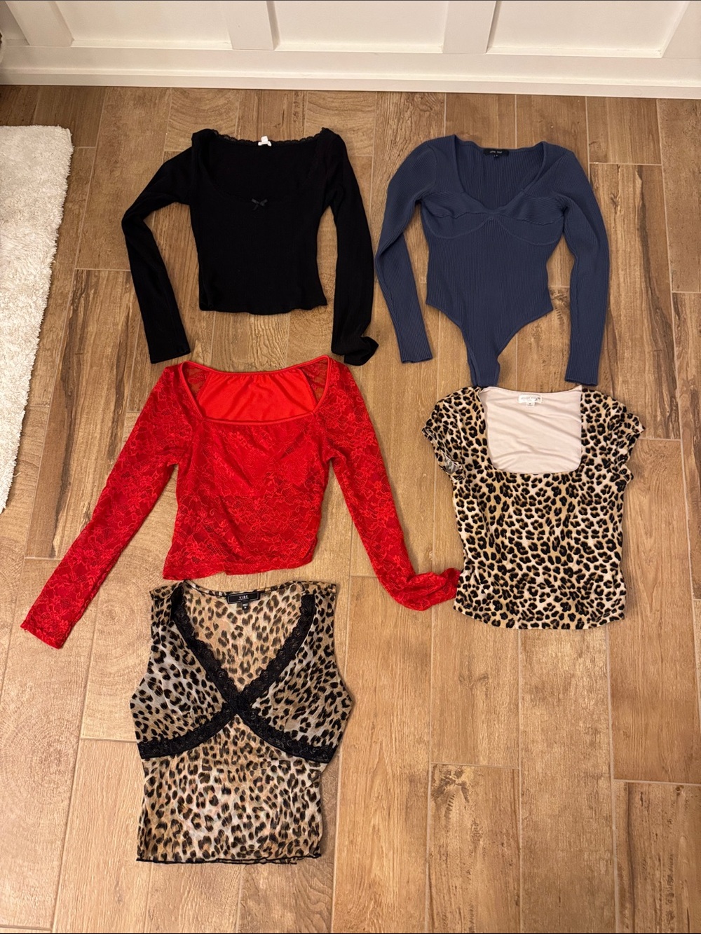 Mixed Women’s Tops Pack — Black, Navy, Red, Leopard